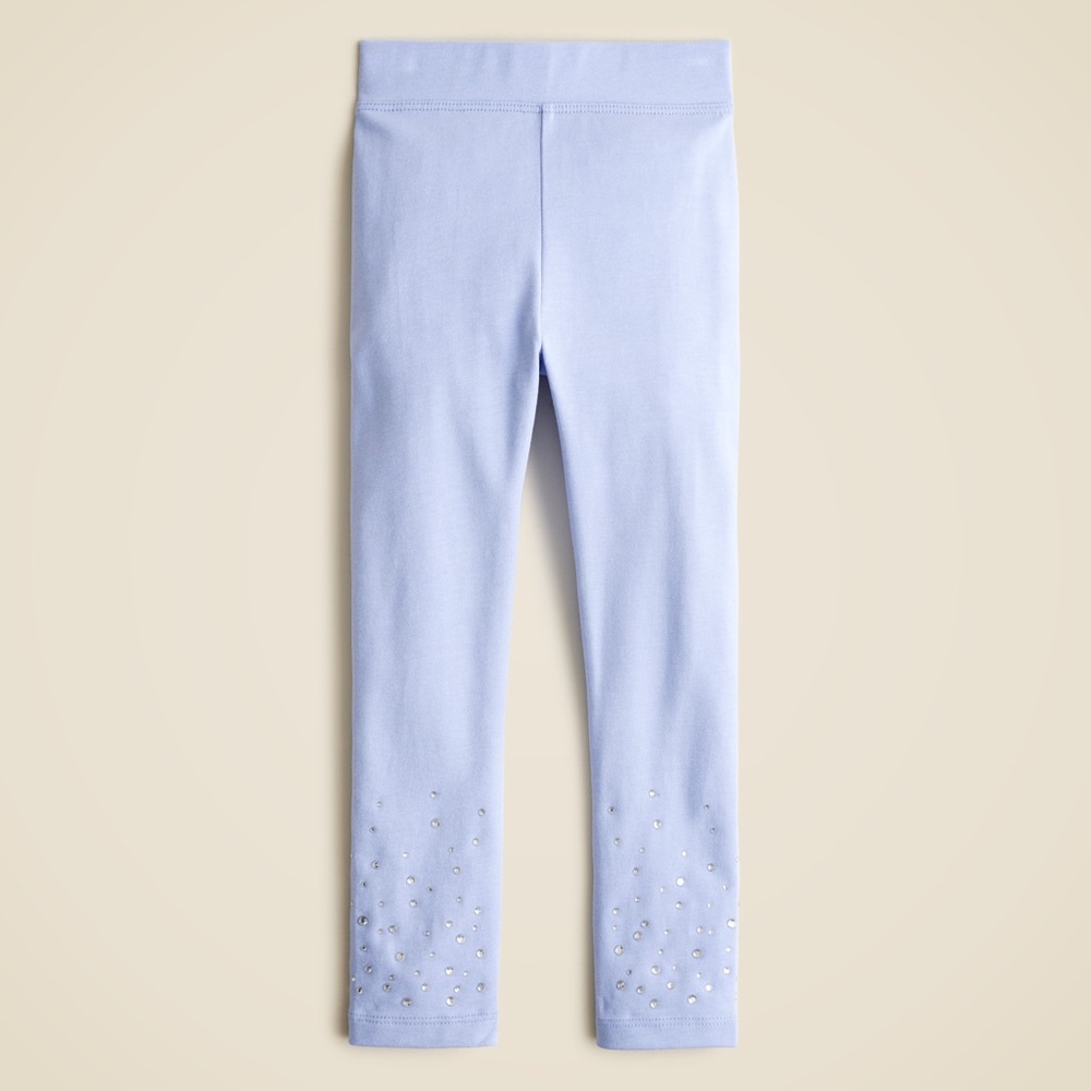 J.Crew Girls Light Blue Crystal Trim Leggings NWT